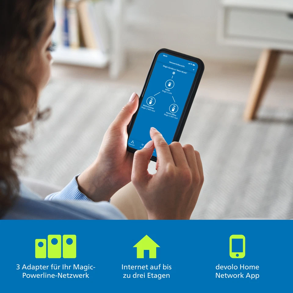 devolo Magic 2 WiFi 6 Powerline 2400 Mbps Mesh WLAN Verstärker 3x Adapter - Bild 3 von 4