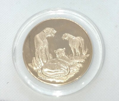 FRANKLIN MINT BIG GAME MEDALS OF EAST AFRICAN WILD LIFE SOCIETY,  Cheetahs