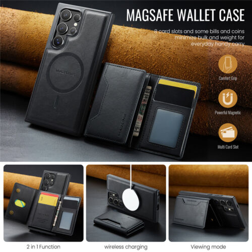 For Samsung S25 S24 Plus Ultra S23 Removable Magnet Leather Wallet Case Cover AU - Picture 17 of 60