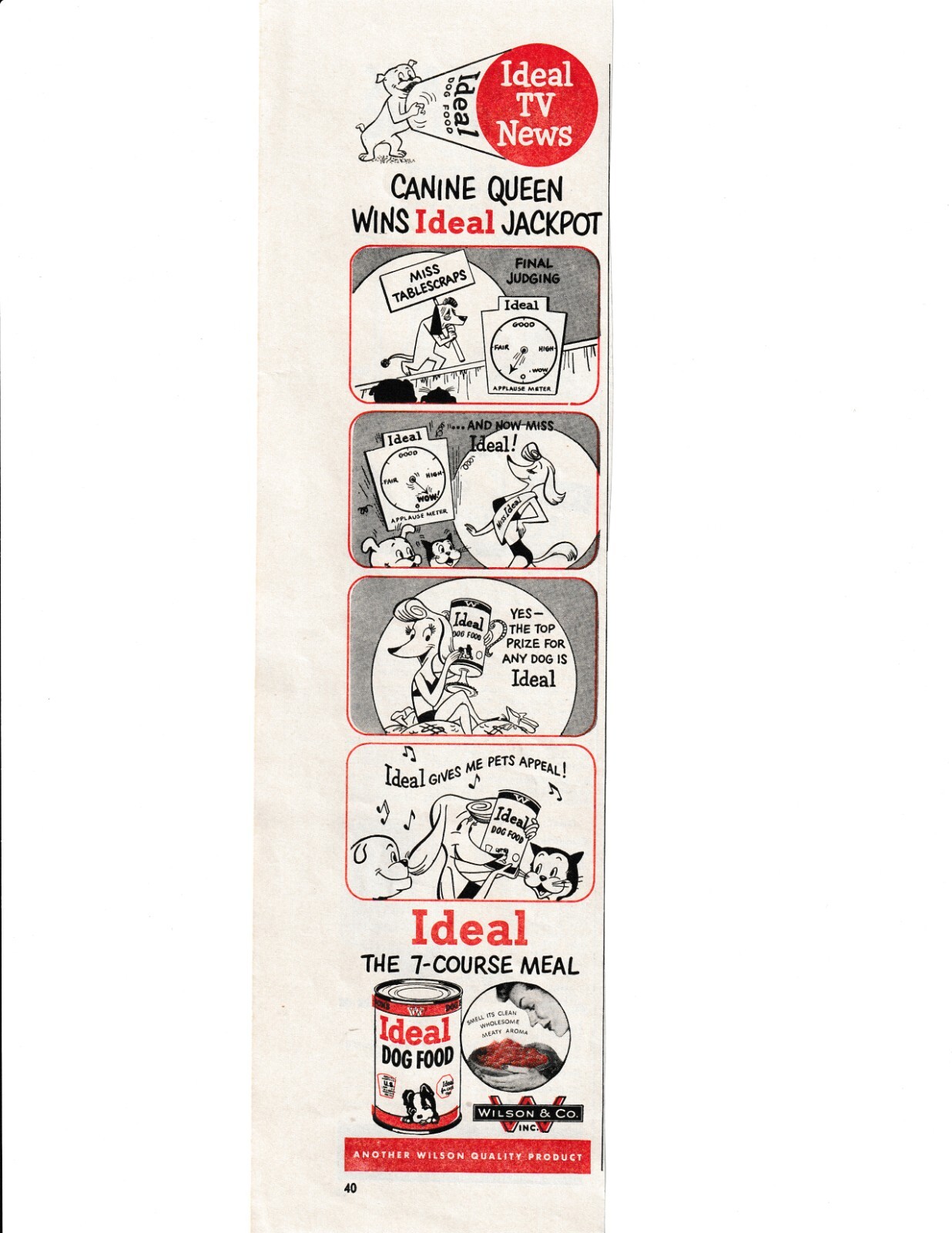 Print Ad 1952 Canine Queen Cartoon