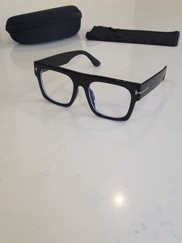 Shiny black optical anti blue rays designer Style Frames Square Eyewear - Picture 12 of 12