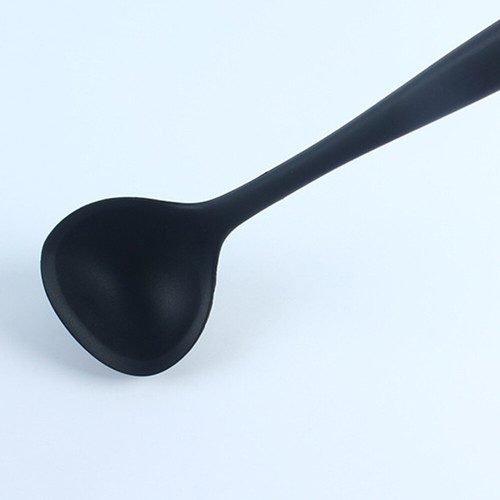 Non-stick Silicone Soup Spoon Long Handle Cooking Spoons Solid Color Food - Picture 8 of 12