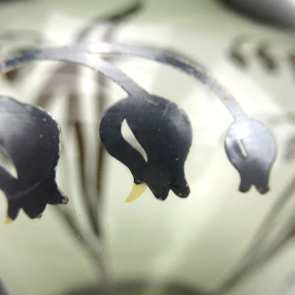 Schöne Glas Vase 1000er Silber-Overlay Spahr? Floral Blumendekor 10,3cm - Bild 4 von 4