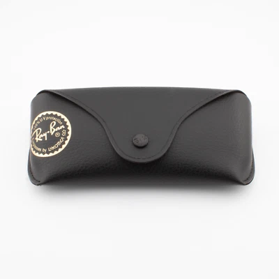Ray-Ban Medium schwarz Kunstleder rechteckig Softcase mit Gold Branding