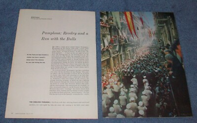 1958 Pamplona Spain Vintage Running with the Bulls Info Article
