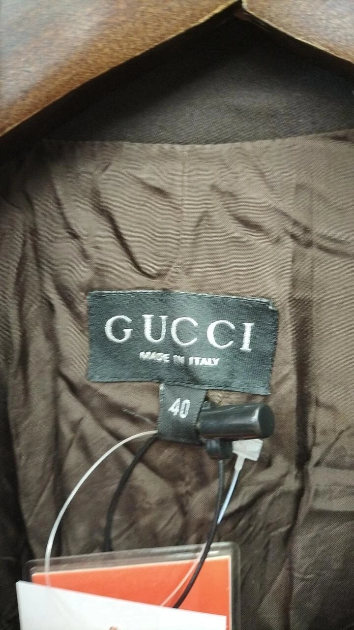 GUCCI Cappotto Lungo Rayon Collo Sartoriale Marrone Taglia 40 Donna Made in Italy Autentico