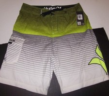 New HURLEY sz 29 swimsuit swim board shorts FASER yellow black