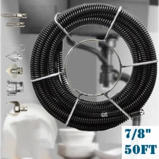 7/8" Cable 50' Sectional Pipe Drain Cleaning Cable  &Carrier