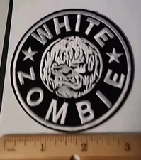 White Zombie Band Logo Embroidered Iron/Sew On Patch