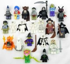 7 NEW RANDOM LEGO HALLOWEEN MINIFIG LOT minifigure zombie ghost witch skeleton
