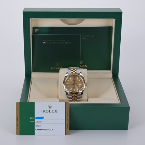 Rolex Datejust 41mm Champagne 126333 Solid 18k Gold Jubilee Band Watch + B&P - Bild 2 von 13