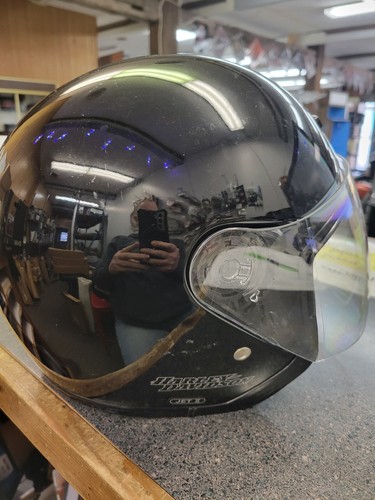 Helmet, HARLEY DAVIDSON JET II DOT FULL FACE BLACK HELMET W/FACE SHIELD - Picture 4 of 5