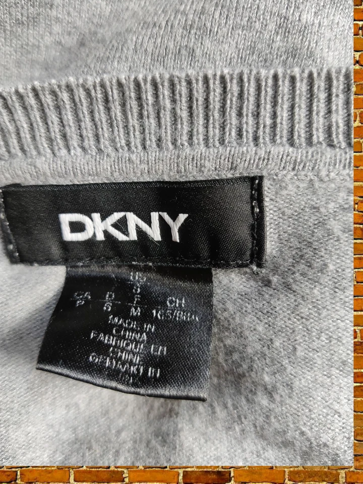 JERSEY DKNY GRIS VISCOSA MEDIANA MUJER MANGA LARGA MOTIVO BLANCO PUNTO FINO SUAVE Foto 4 de 4