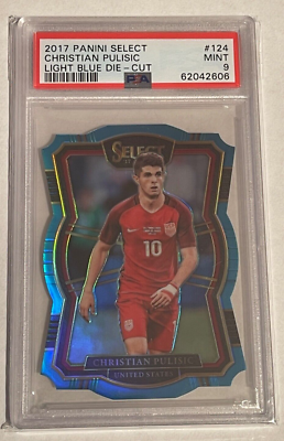 2017 Panini Select Christian Pulisic 124 Light Blue Die Cut 68/249