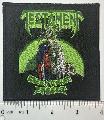Testament Green House Effect Black Border Woven Patch 