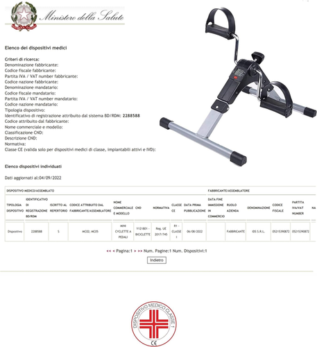 Pedaliera Riabilitazione Mini Cyclette Dispositivo Medico Di Classe I Bike Bicic - Foto 2 di 12