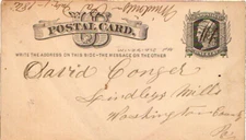 Pennsylvania Windridge 1880 ms  1849-1895  Postal Card.