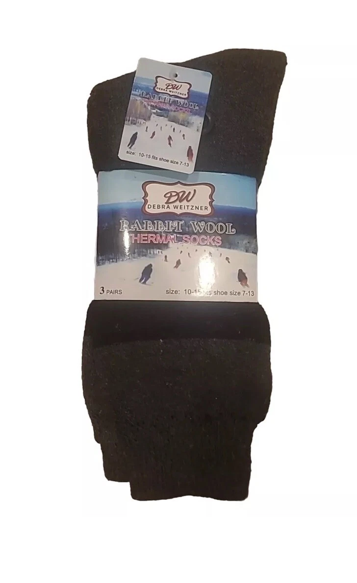 Rabbit Wool Thermal Socks Unisex 3 Pairs Size 7-13