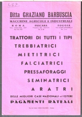 457 - DITTA GRAZIANO BARBUSCIA (ROME/PESCARA/FOGGIA) BROCHURE