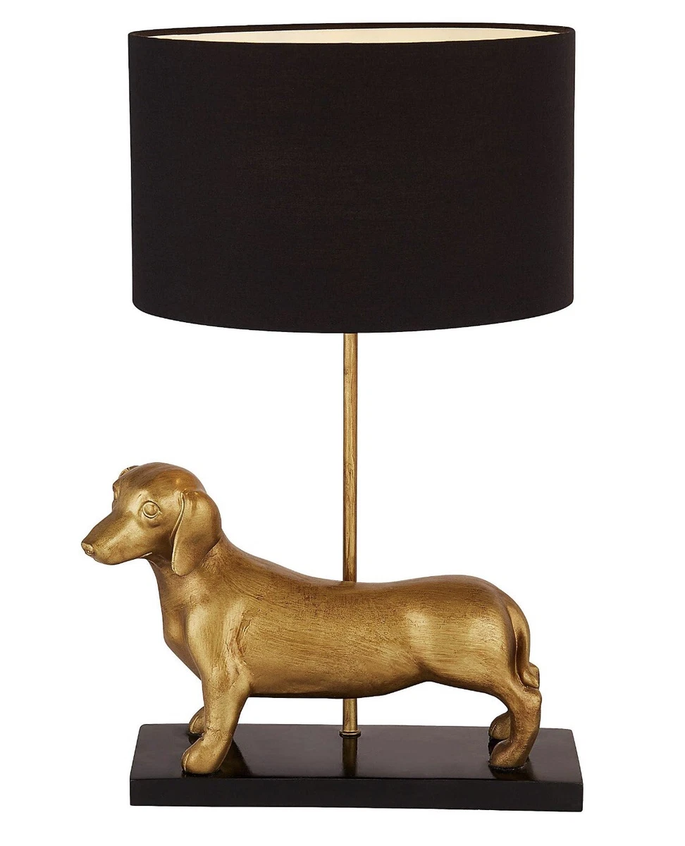 Gold Sausage Dog Table Lamp Dachshund Animal Light