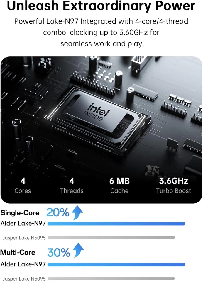 ACEMAGIC 17,3 Zoll FHD Laptop Intel N97 16GB RAM 512GB SSD Notebook WiFi 5 Win11 - Bild 2 von 4