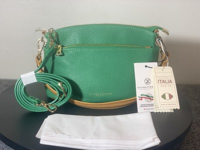 DIVINA FIRENZE ITALY LILLA GENUINE Leather Bag Crossbody Shoulder Purse NEW