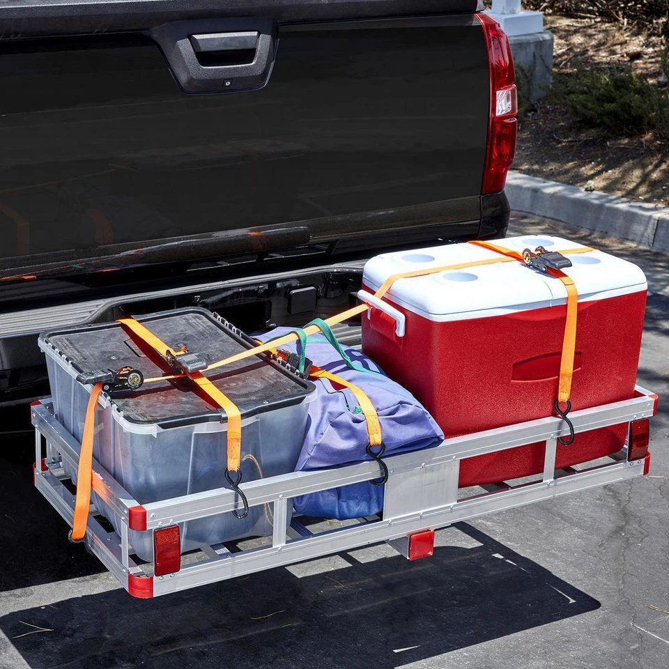 2" Hitch Mount Cargo Carrier Rack Aluminum RV Truck Luggage Basket 500lb Foto 4 de 4