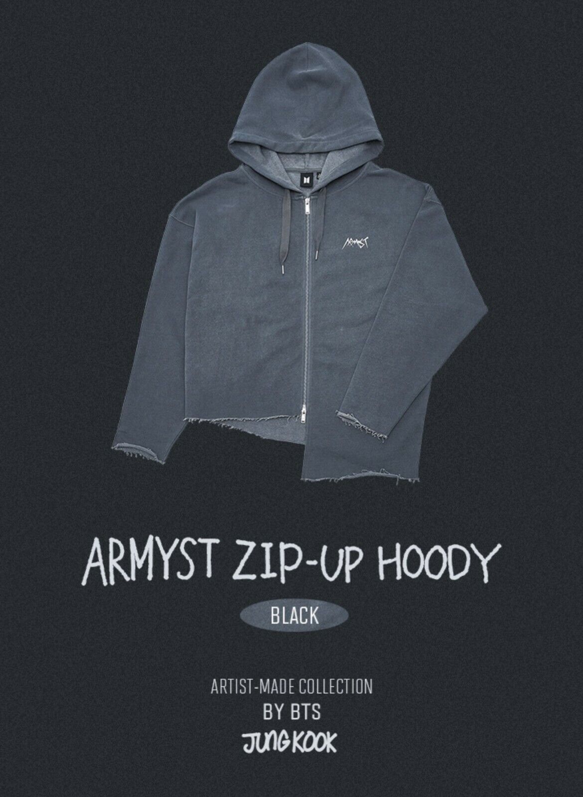 Official BTS Artist Made Collection: Jungkook Hoodie (Black, Medium) SEALED