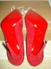 100%AUTHENTIC NEW WOMEN LOUBOUTIN HOT CHICK 100 RED PLUME SUEDE PUMP/HEEL US 7.5 — photo 9