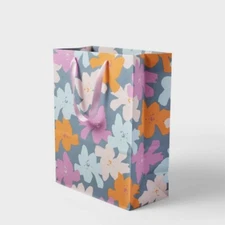 Floral on Blue Cub Bag Spritz™ Party Supplies Gift Wrap Bag & Accessories 10x13