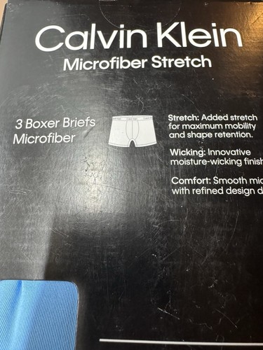 Calvin Klein Men's Microfiber Stretch Boxer Brief 3 Pack - Colors - Medium - New - Picture 4 of 8