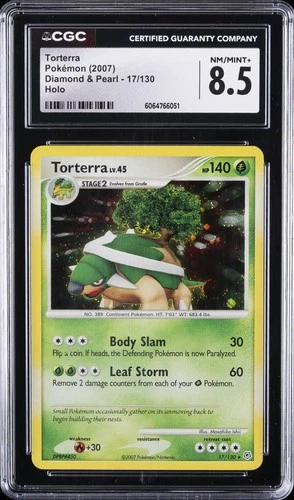 2007 POKEMON DIAMOND & PEARL,  HOLO #17/130 TORTERRA CGC 8.5