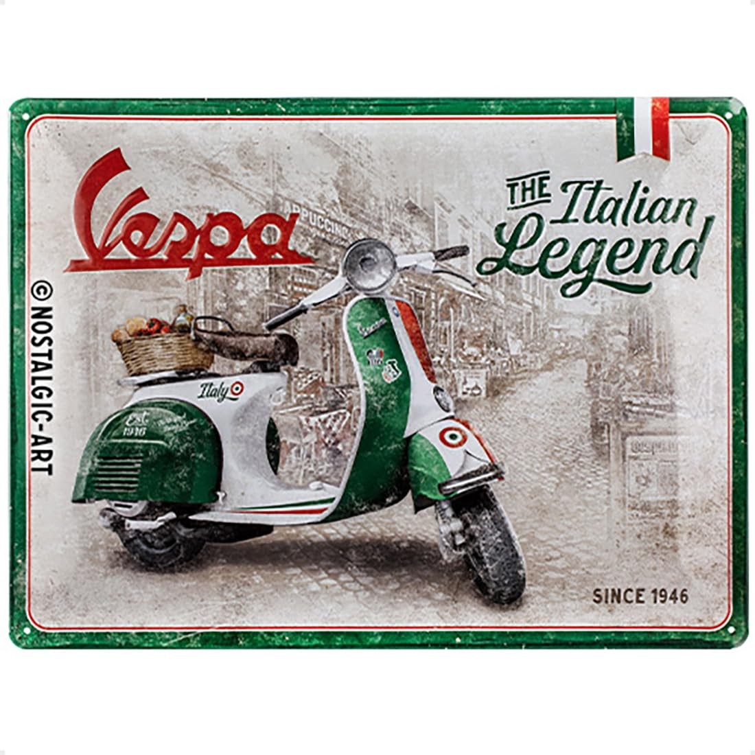 Plaque vintage Vespa déco murale rétro tôle acier collection