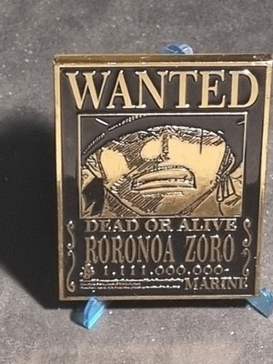 RORONOA ZORO - ONE PIECE - WANTED - BLACK GOLD METAL CARD - 49 OF 99 - LIMITED