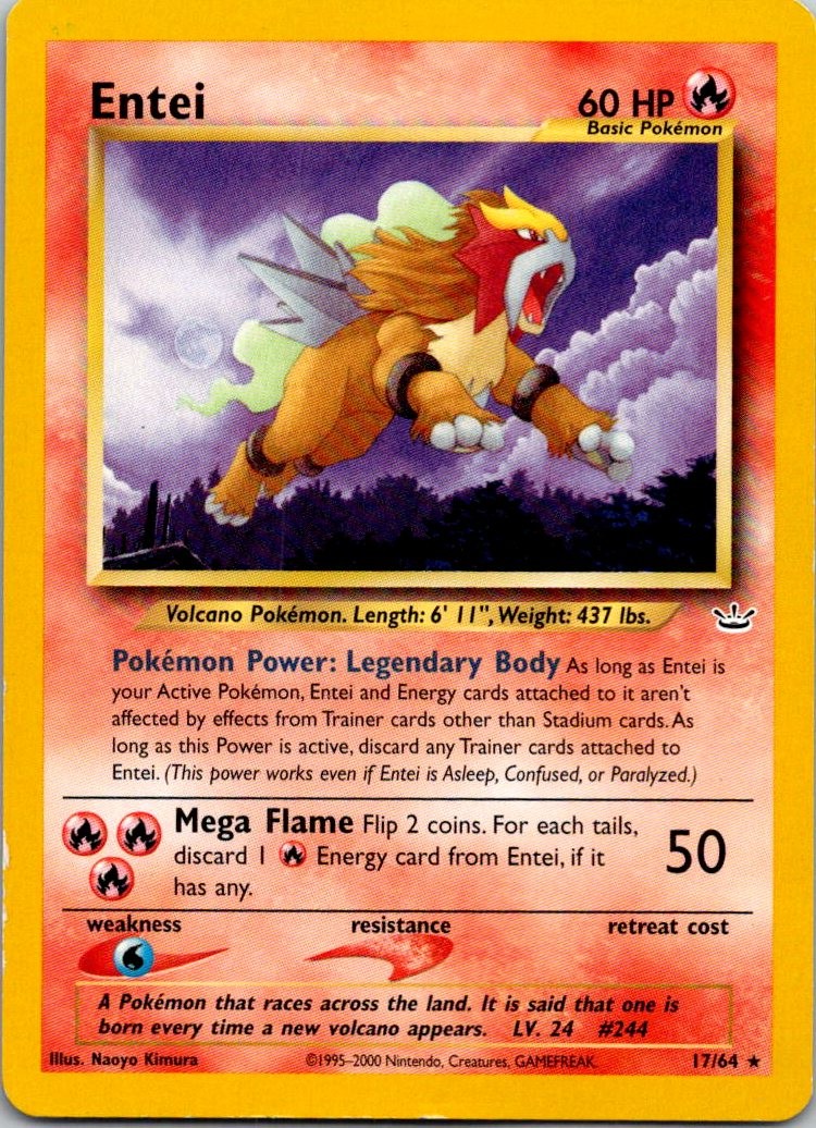 Entei (17) Unlimited Rare Neo Revelation 17/64 HP