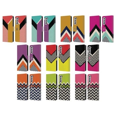HEAD CASE DESIGNS BLOCK CHEVRON LEATHER BOOK WALLET CASE FOR SAMSUNG PHONES 4 - Image 1 of 4
