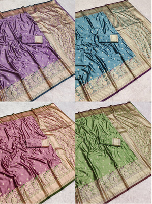 Presenting Latest Satin Saree With Blouse For Women Wedding Wear