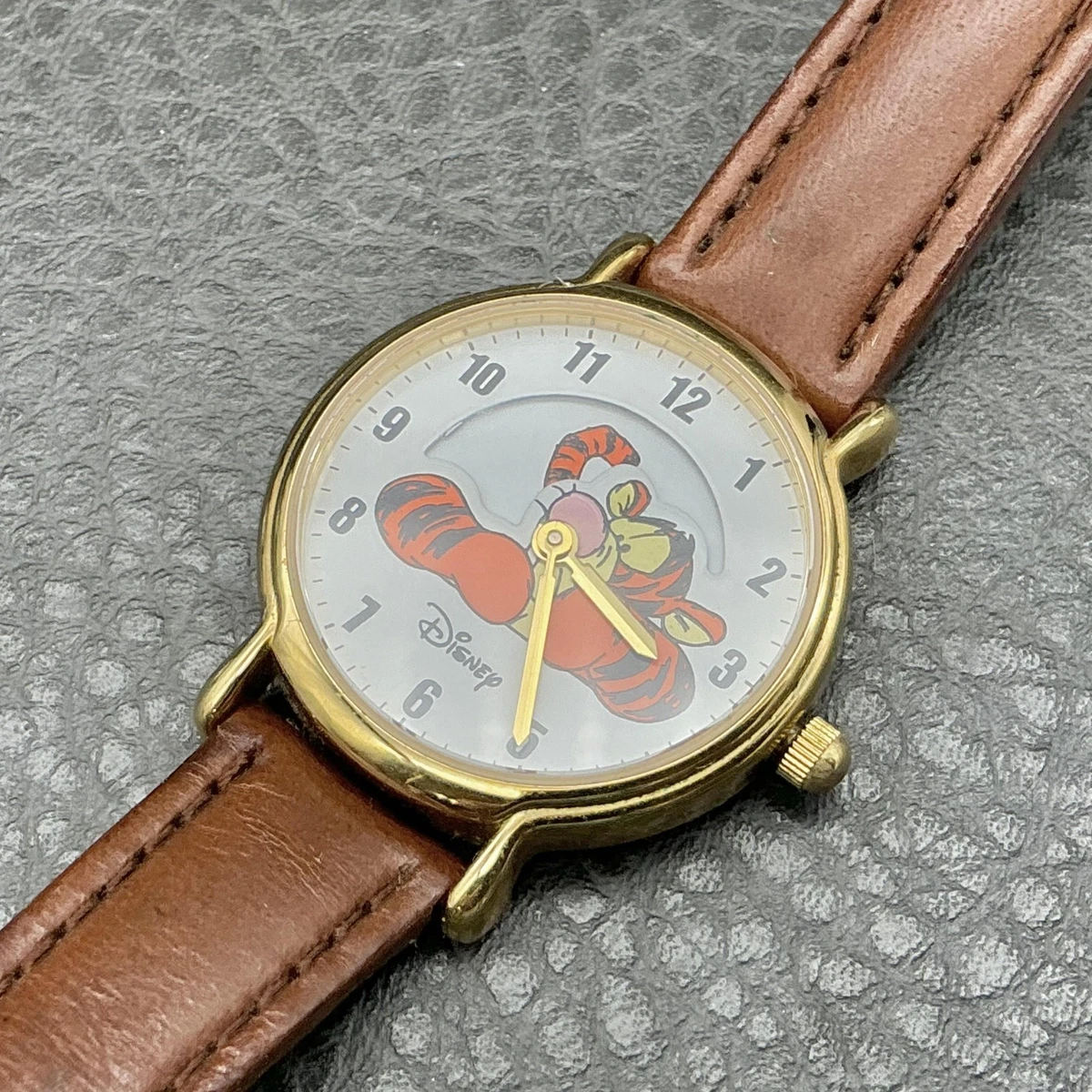 Disney Cinderella Vintage Gold-tone Watch brown leather band retired never worn Cinderella Watch Vintage - Etsy main image 2