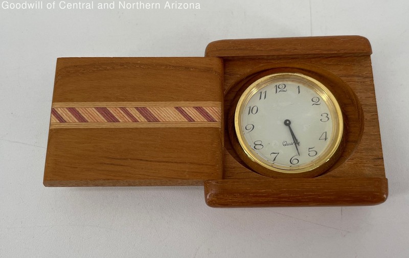 Natural Wood Secret Box Quartz Clock