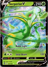 Serperior V 007/195 Holo V Rare Silver Tempest Pokemon TCG Card NM