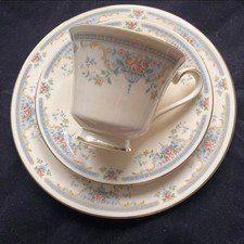 Royal Doulton Juliet Tea Trio: Fine Bone China, Pink & Blue Floral