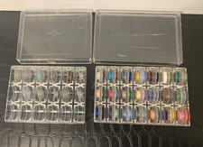 Lot of Vintage Plastic Bobbins With Plastic Bobbin Boxes - See Details