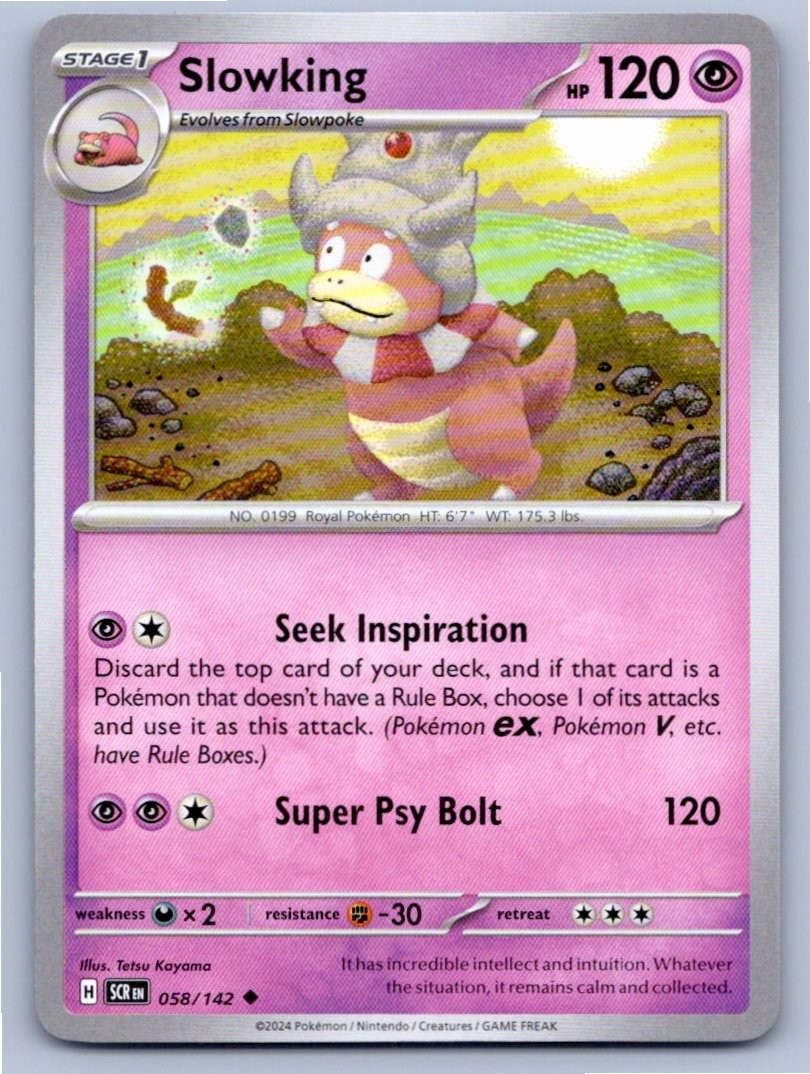 2024 POKEMON SLOWKING STELLAR CROWN 58/142 UNCOMMON NM A14311 FREE S&H