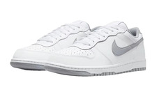 Nike 355152 106 Dunk Low Men White Grey Leath...