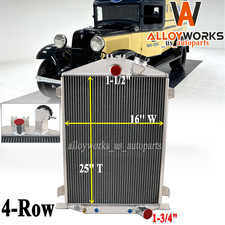 Aluminum Radiator 4 Row For 1932 Ford Model 18bbb Hihigh Boy Base 3.3l 3278cc