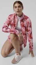 Athleta Run With It Printed Pink Painted Energy Full Zip Jacket Medium Running