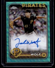 2024 Topps Chrome Rookie Autographs Aqua Wave Refractor Jackson Wolf RC Auto