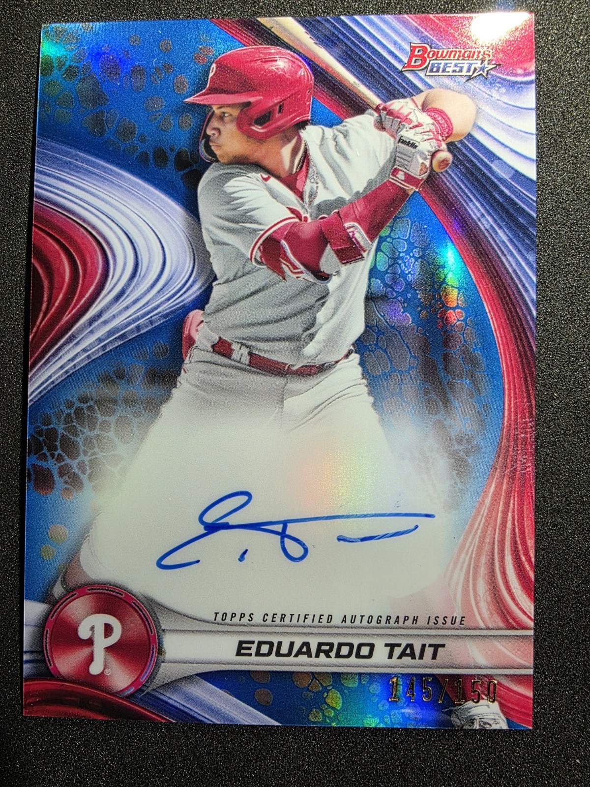 2024 Bowman's Best Eduardo Tait Auto Blue Refractor #/150 Phillies