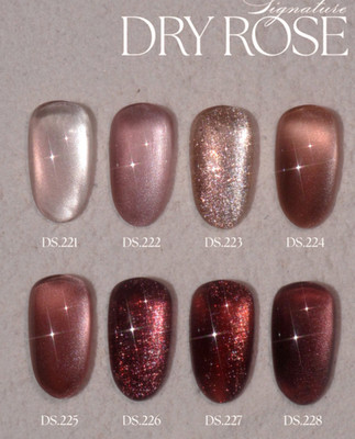 DGEL Dry Rose Cat Eye Gel Polish 8-Color Set | Magnetic Gel Nails | K-Beauty