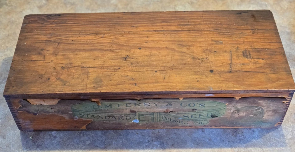 Antiguo D.M. Ferry & Co. Caja de semillas, caja de semillas de exhibición de tienda  Foto 3 de 4